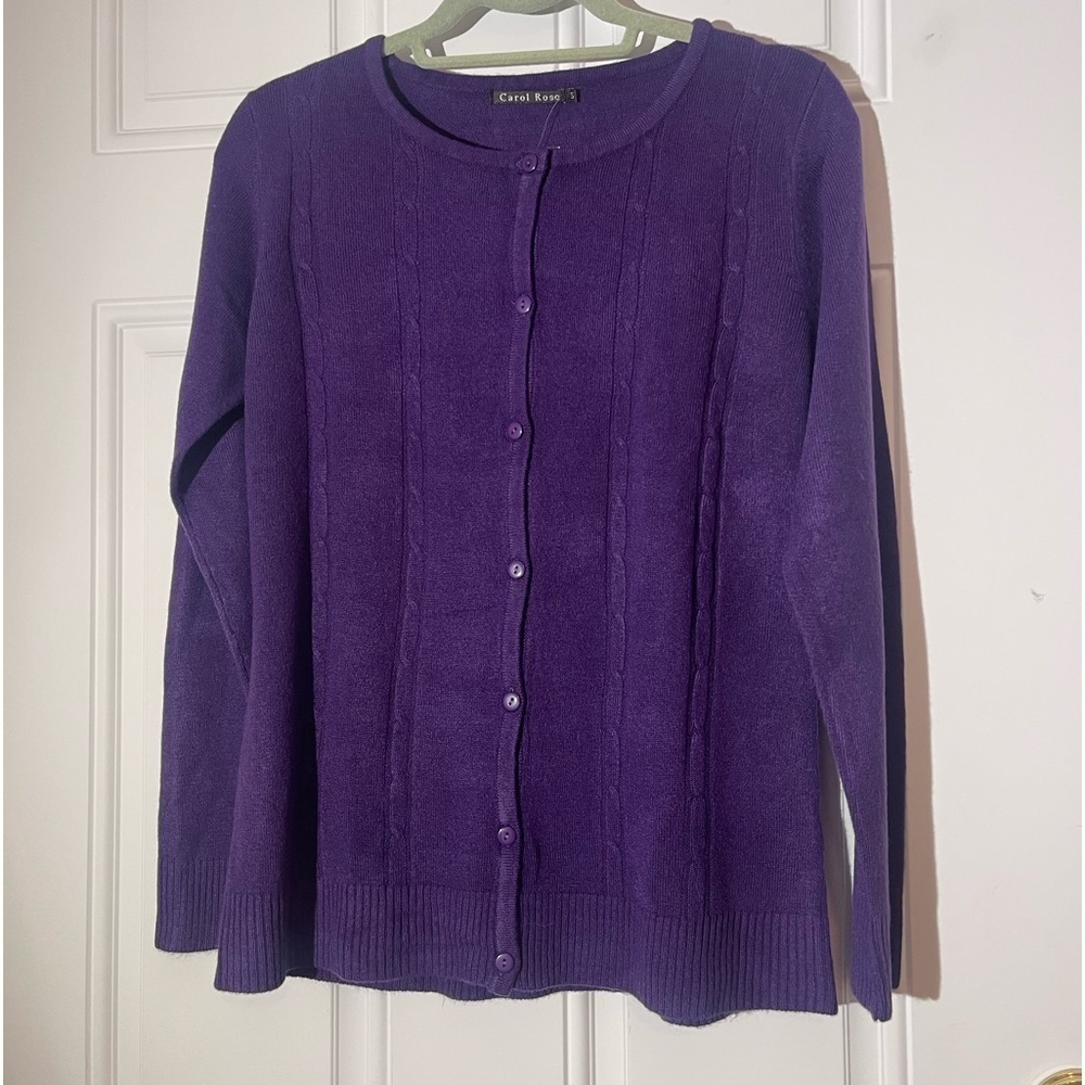 ❤️2/$15 or 3/$21❤️ NWT Carol Rose Deep Purple Cardigan, Size Small